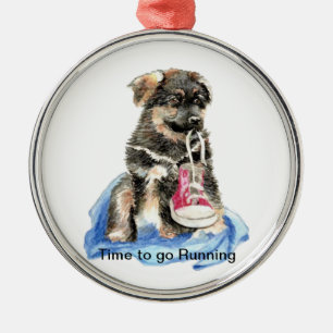 Adorno Metálico Tiempo de correr Motivación Cita Perro lindo