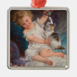 Adorno Metálico Tiempo de juego: Chica jugando con su Mascota Kitt