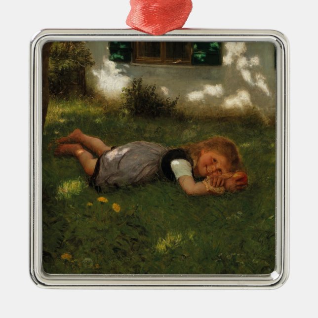 Adorno Metálico Tiempo de refrigerio (Chica joven dulce que yace e (Frente)