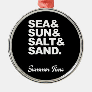 Adorno Metálico Tiempo de verano de mar y sol y sal y arena