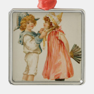 Adorno Metálico Tiempo del fiesta, postal del navidad