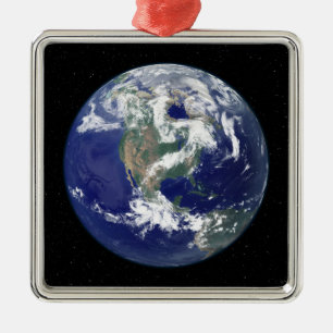 Adorno Metálico Tierra completamente encendida centrada en