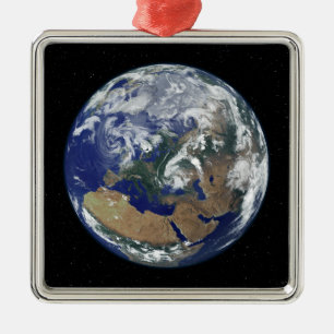 Adorno Metálico Tierra completamente encendida centrada en Europa