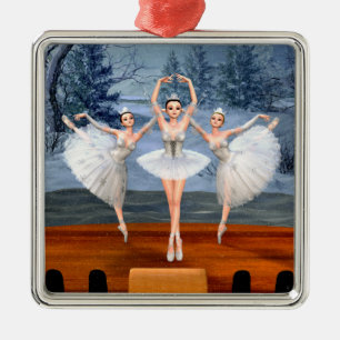 Adorno Metálico Tierra de Nieve bailando balerina