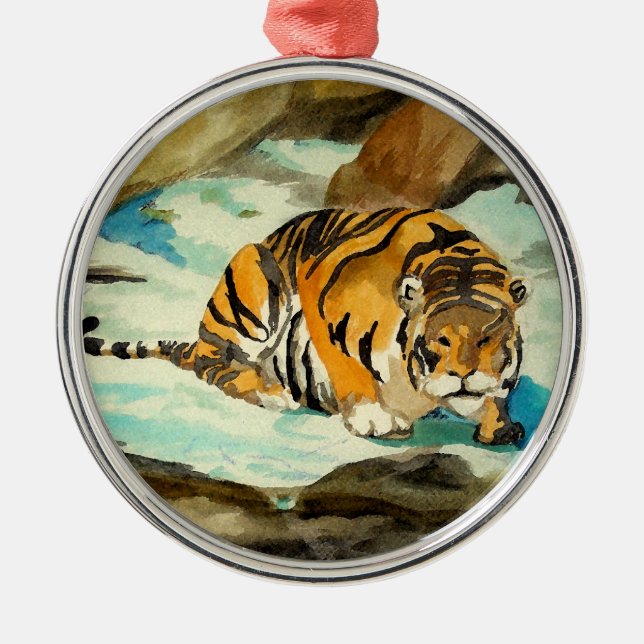 Adorno Metálico Tigre acuarela (Frente)