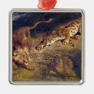 Adorno Metálico Tigre y león