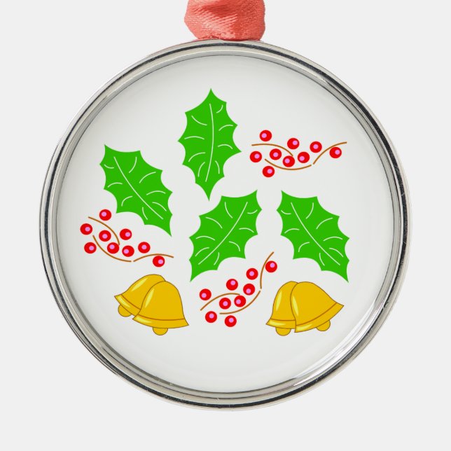 Adorno Metálico Tipo Bola Feliz Navidad (Frente)