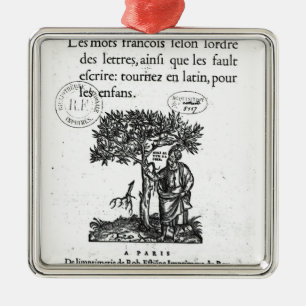 Adorno Metálico Titlepage del primer diccionario Francés-Latino