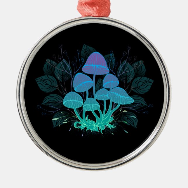 Adorno Metálico Toadstools en Bushes (Frente)