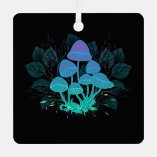 Adorno Metálico Toadstools en Bushes