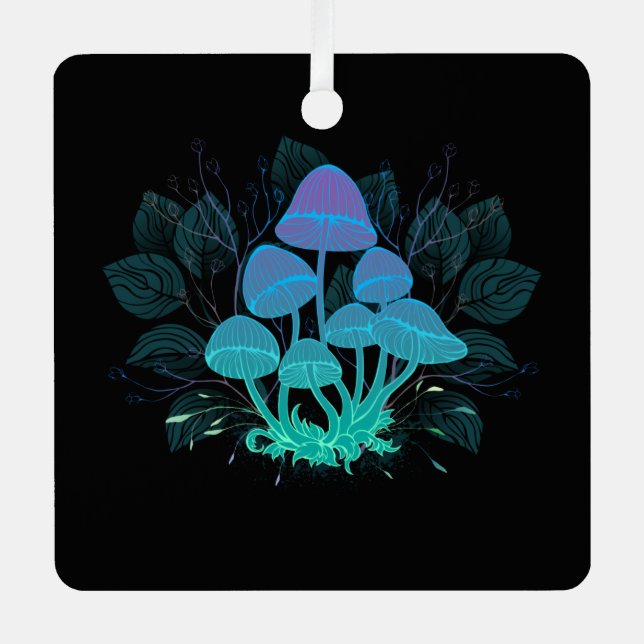 Adorno Metálico Toadstools en Bushes (Anverso)