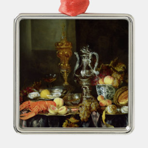 Adorno Metálico Todavía vida con la fruta y los crustáceos