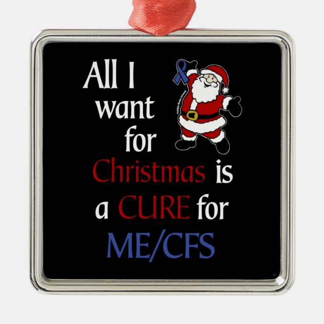 Adorno Metálico Todo Lo Que Quiero Para Christmas...ME/CFS (Frente)