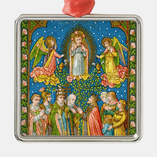 Adorno Metálico Todos los santos adoran el árbol (VVP OO2) (Frente)