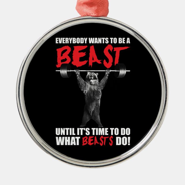 Adorno Metálico Todos quiere ser una bestia - elevación del oso - (Frente)