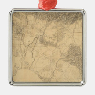 Adorno Metálico Topografía de Los Ángeles y San Bernardino