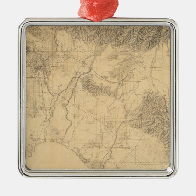 Adorno Metálico Topografía de Los Ángeles y San Bernardino (Frente)