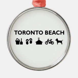 Adorno Metálico Toronto Beach Iconos Monotone Black