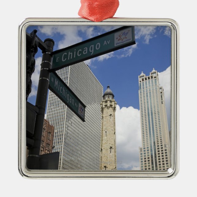 Adorno Metálico Torre de agua, Chicago, Illinois, los E.E.U.U. (Frente)