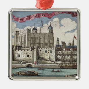 Adorno Metálico Torre de Londres vista del río Támesis
