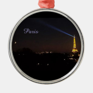 Adorno Metálico Torre Eiffel de París de Noche