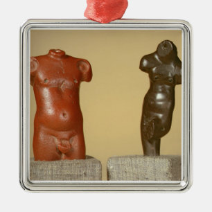 Adorno Metálico Torso masculino de la piedra arenisca roja y