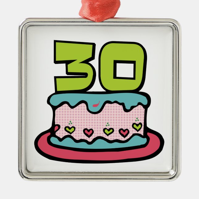Adorno Metálico Torta de cumpleaños de 30 años (Frente)