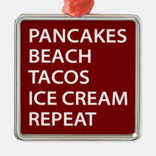 Adorno Metálico Tortitas Playa Tacos Helado Repetir