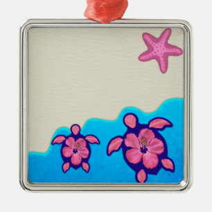 Adorno Metálico Tortugas rosadas de Honu