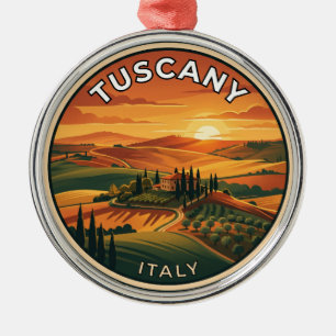 Adorno Metálico Toscana Italia Campo Atardecer Italia