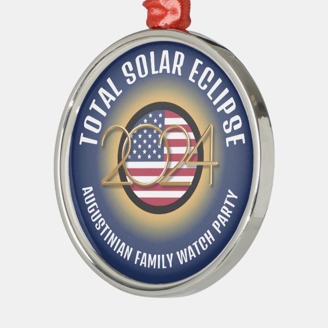 Adorno Metálico TOTAL DE ECLIPSE SOLAR 2024 personalizado EE.UU. (Izquierda)