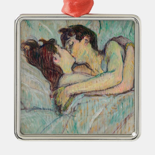 Adorno Metálico Toulouse-Lautrec - En La Cama, El Beso (Frente)