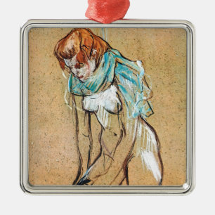 Adorno Metálico Toulouse-Lautrec - Mujer subiendo sus medias