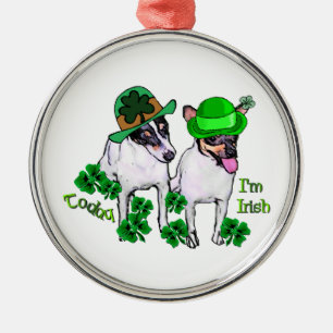 Adorno Metálico Toy Fox Terrier St Pattys