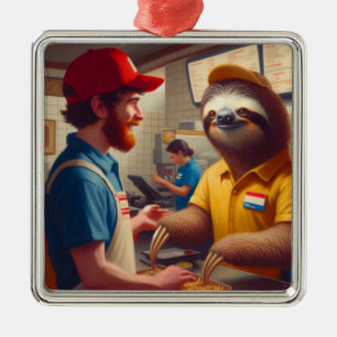 Adorno Metálico Trabajador de Sloth Fast Food