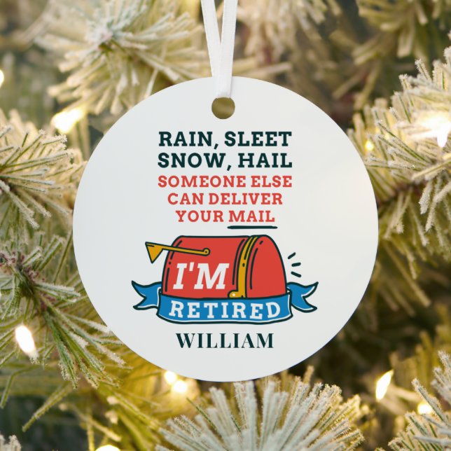 Adorno Metálico Trabajador postal retirado Keepsake Mailman Retire (in situ)