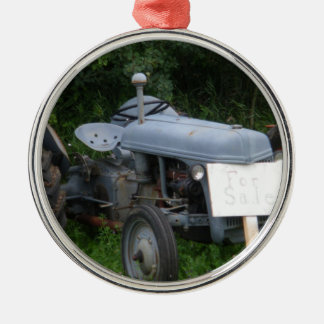 Adorno Metálico Tractor azul oscuro del vintage
