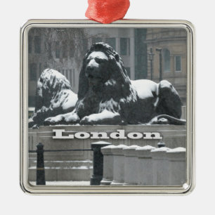 Adorno Metálico Trafalgar Square London - Nieve