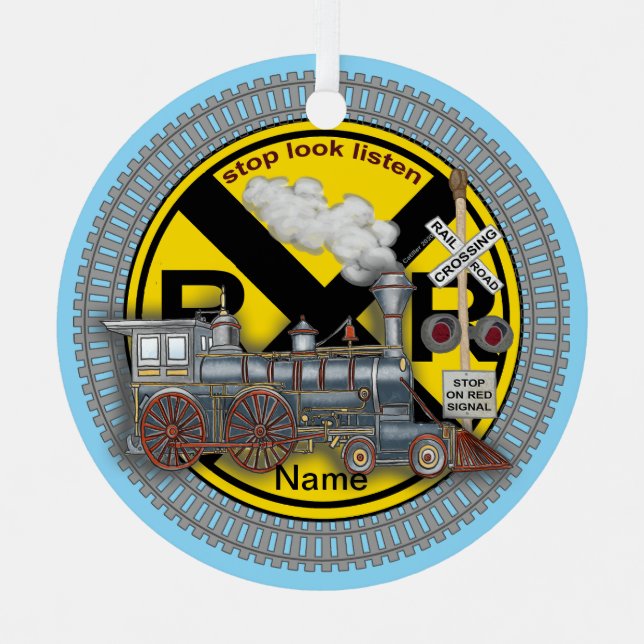 Adorno Metálico Train Crossing  (Anverso)