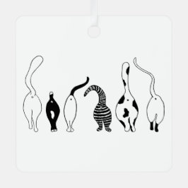 Adorno Metálico Traseros de Gatos