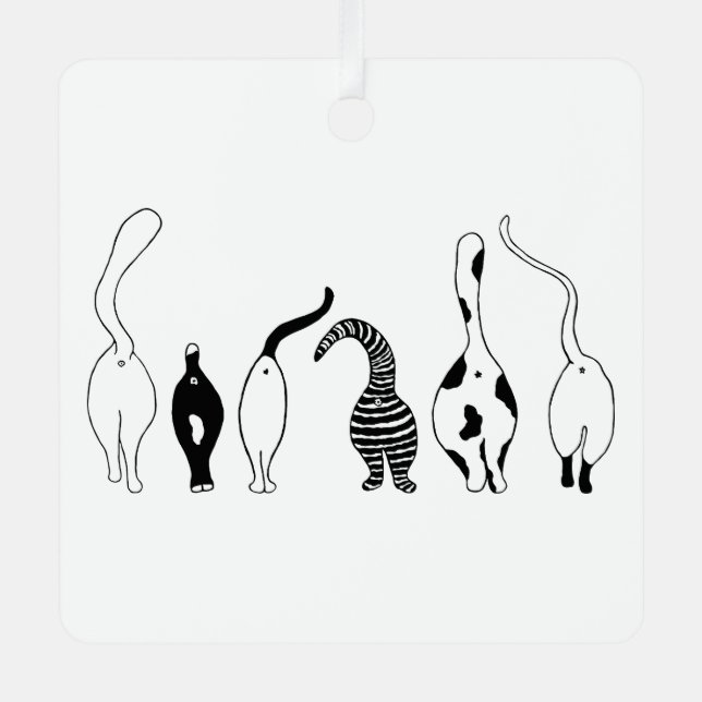 Adorno Metálico Traseros de Gatos (Anverso)