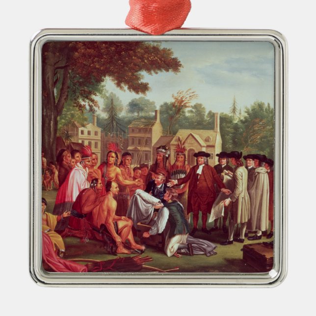 Adorno Metálico Tratado de William Penn con los indios en 1683 (Frente)