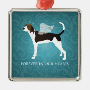 Adorno Metálico Treker Walker Coonhound Mascota Memorial Angel Dog