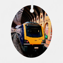 Adorno Metálico Tren azul y amarillo en York