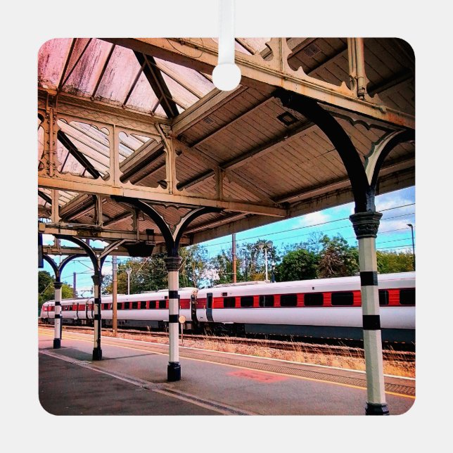 Adorno Metálico Tren rojo y blanco (Anverso)