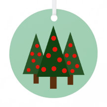 Tres árboles de Navidad retro