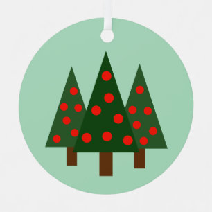 Adorno Metálico Tres árboles de Navidad retro