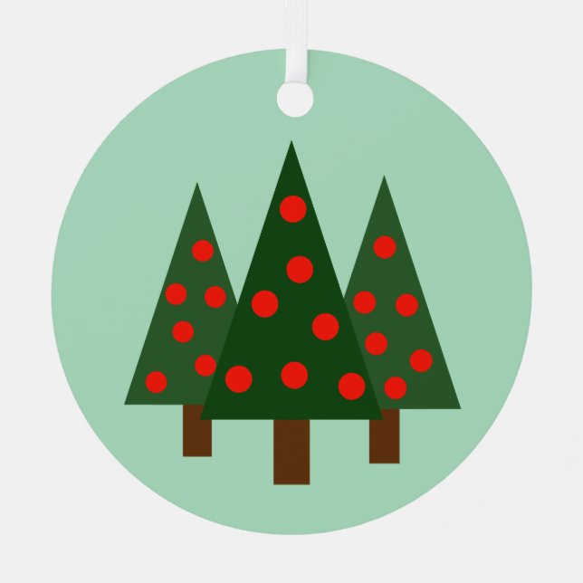 Adorno Metálico Tres árboles de Navidad retro (Anverso)