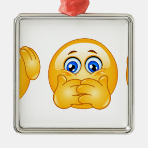 Adorno Metálico tres emojis sabias