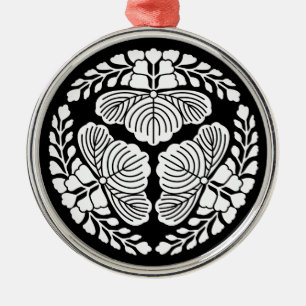 Adorno Metálico Tres flores de paulownia, cabezas hacia afuera